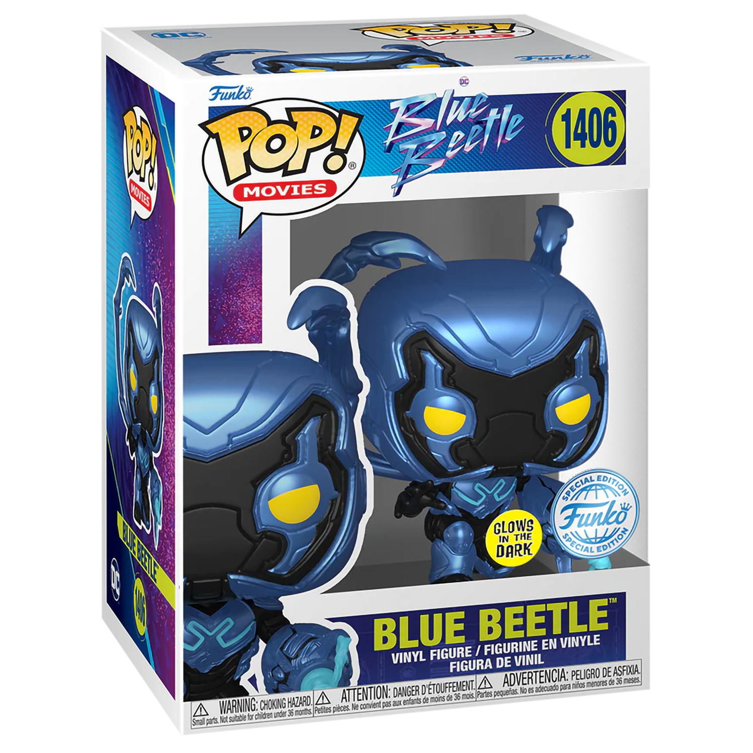 Фигурка Funko POP! Movies Blue Beetle Blue Beetle with Weapon (GW) (Exc) (1406) 73598 - фото 2