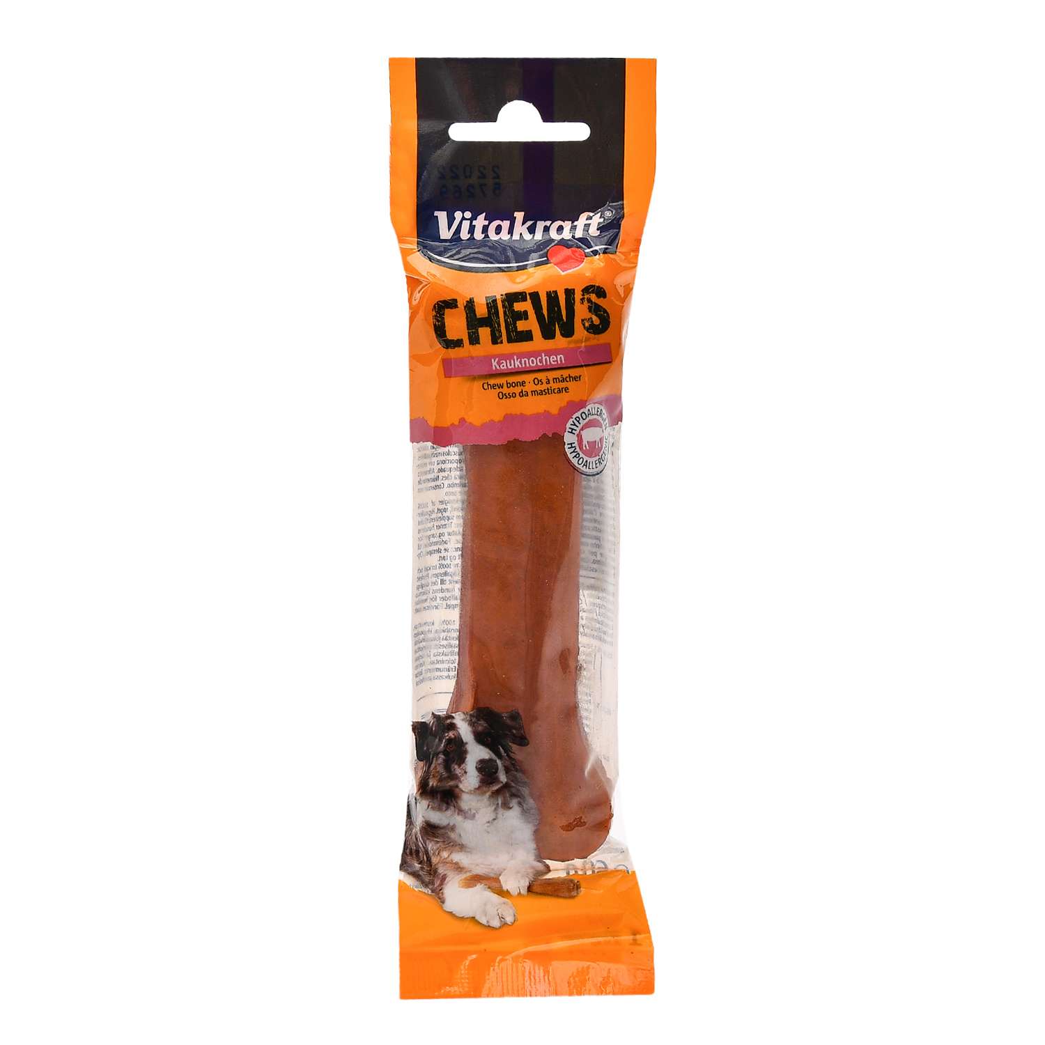 Лакомство для собак Vitakraft Chews Кость жевательная из свиной кожи 14 см 28884 - фото 1