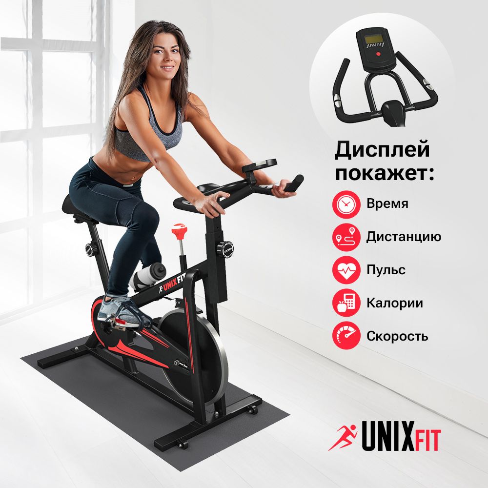 Спин-байк UNIX Fit SB-380 колодочная до 100 кг маховик 8 кг нагрузка бесступенчатая - фото 2