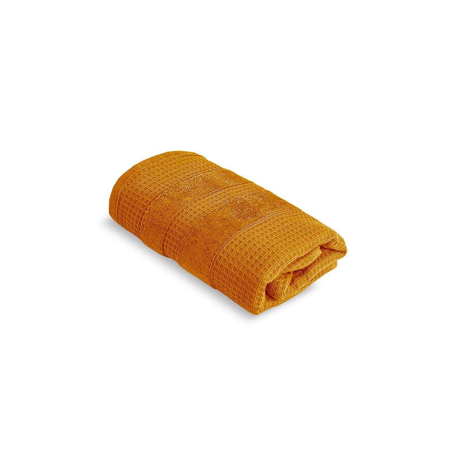 Полотенце DeNASTIA вафельное махровое 50x90 см 100% хлопок горчичный - фото 3
