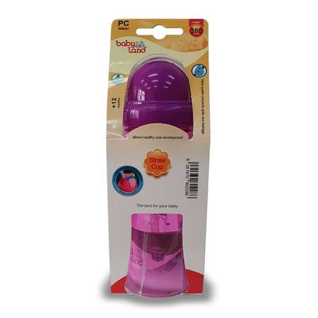 Бутылочка-поильник Baby Land с трубочкой 300мл фиолетовый