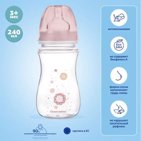 Бутылочка Canpol Babies Newborn baby 240мл Розовая 35/217_pin