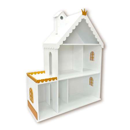 Кукольный дом Pema kids бело-золотой Материал МДФ
