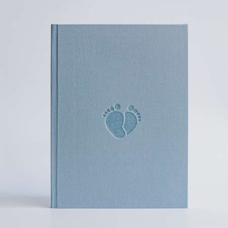 Фотоальбом-дневник Moms Book Первый альбом малыша. Серо-голубой. Для мальчика. Текстиль