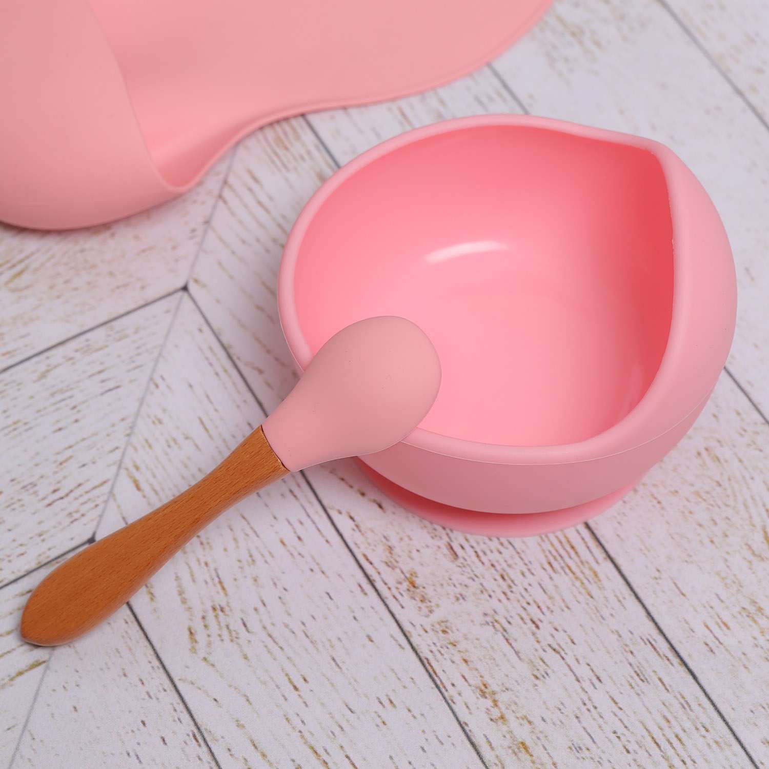 Набор посуды Baby Nice для детей силикон розовый - фото 3