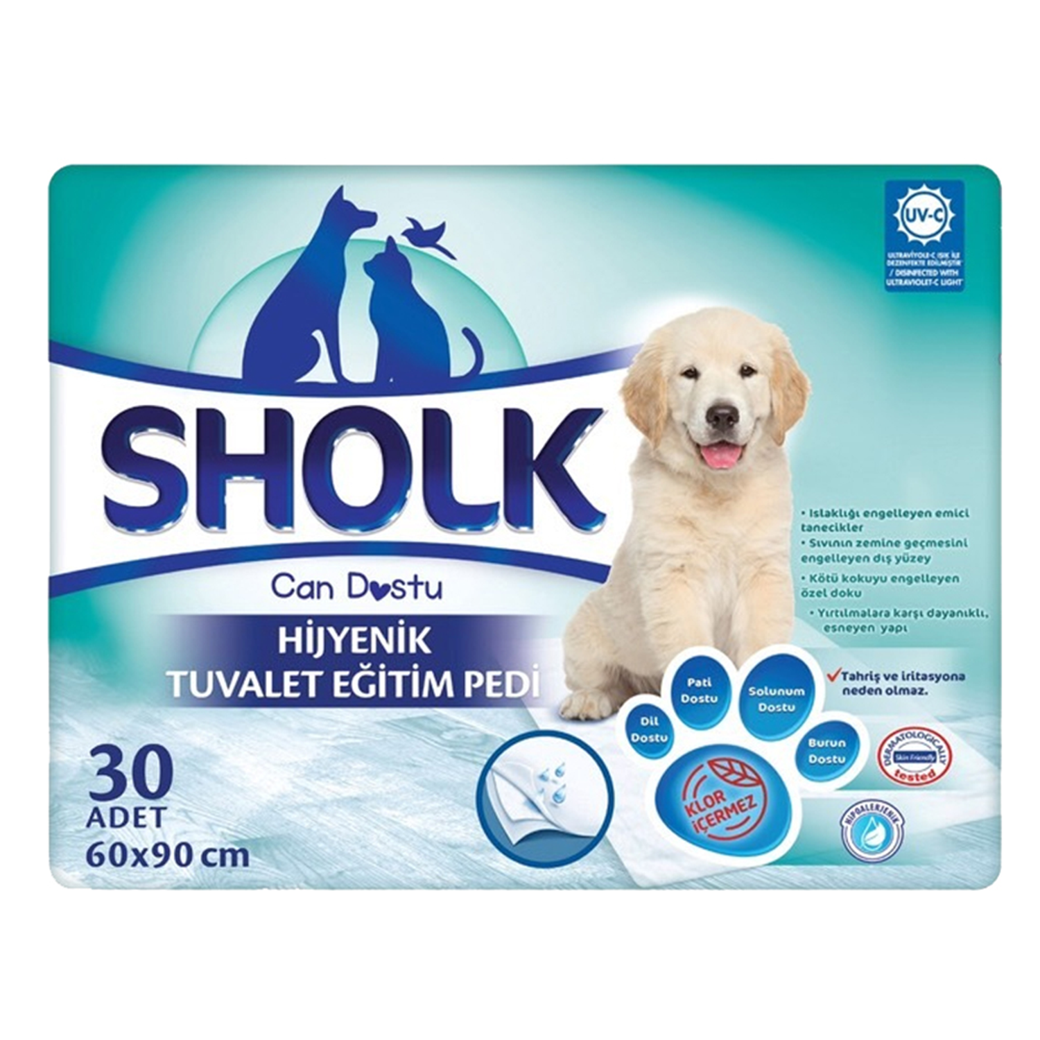 Пеленки для животных Sholk для приучения к туалету 90х60 см 30 шт - фото 1