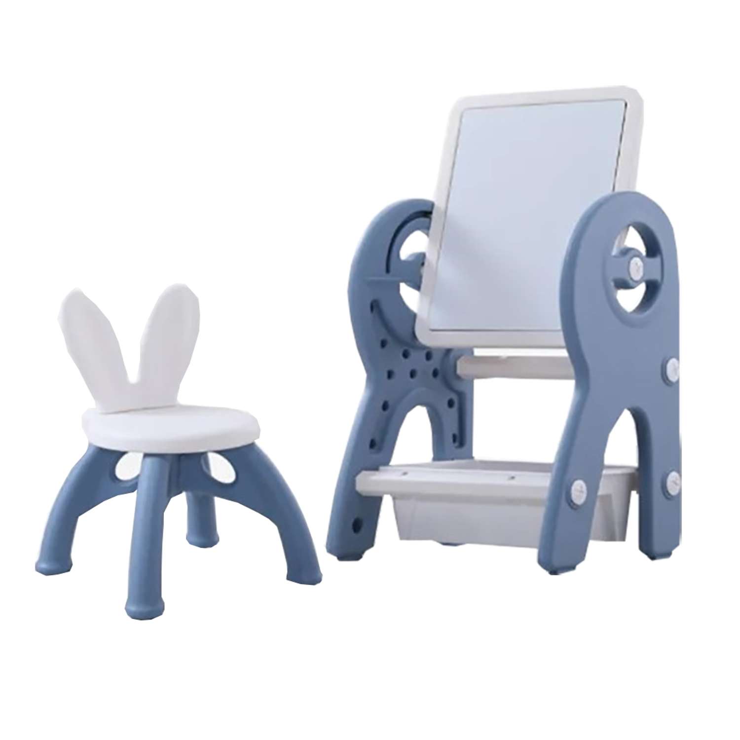 Набор для творчества Floopsi мольберт детский столик конструктор стульчик. Доска для рисования и конструирования. Синий - фото 1