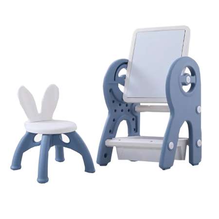 Набор для творчества Floopsi мольберт детский столик конструктор стульчик. Доска для рисования и конструирования. Синий