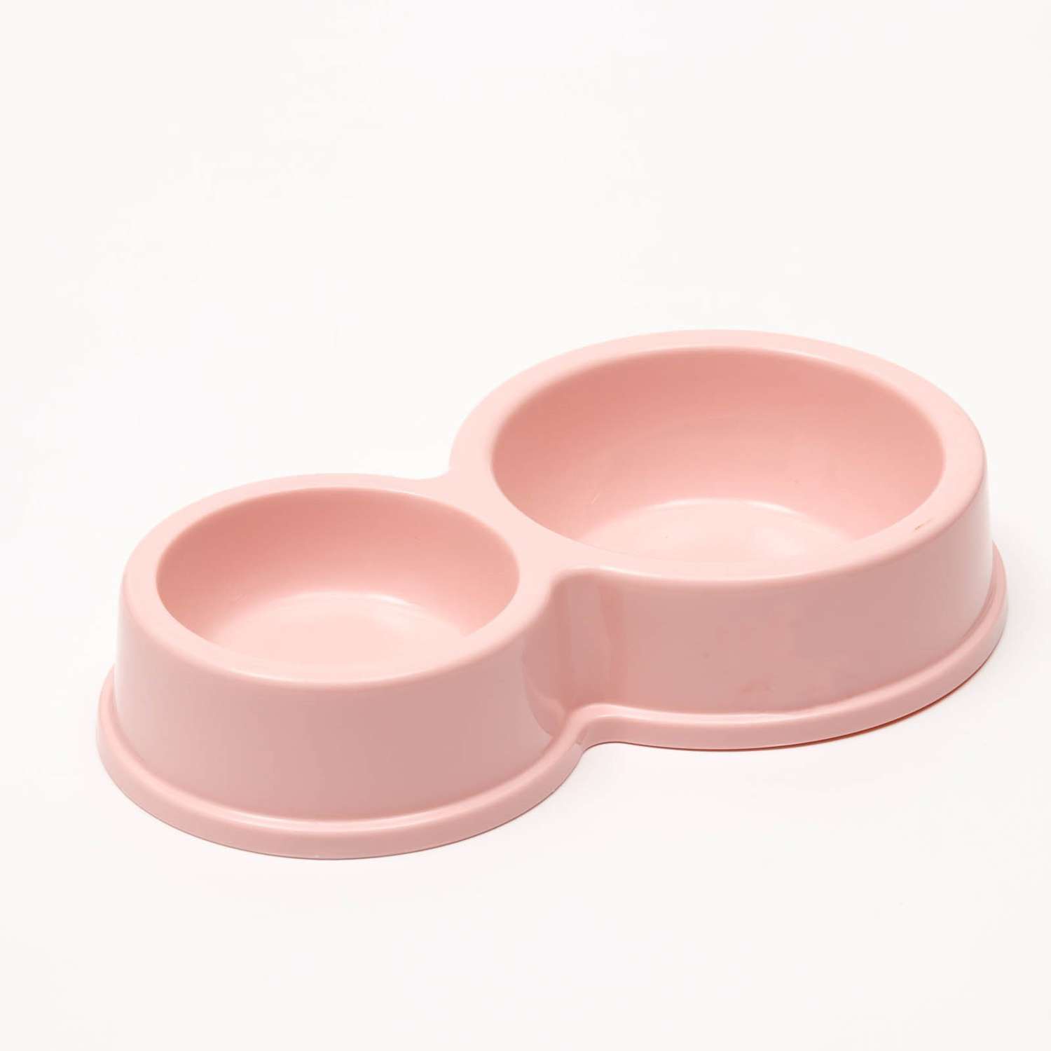 Миска Пижон пластиковая двойная 28.3х17.3х5 см розовая 160 мл - фото 1