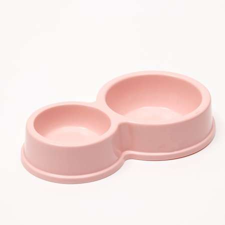 Миска Пижон пластиковая двойная 28.3х17.3х5 см розовая 160 мл