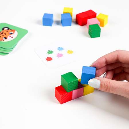 Развивающая игра Лас Играс Весёлые кубики с деревянными вложениями