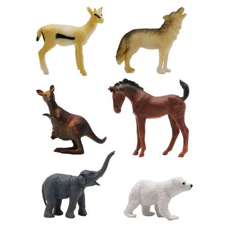Игровой набор S+S Животные с картой обитания внутри 6 шт Zooграфия