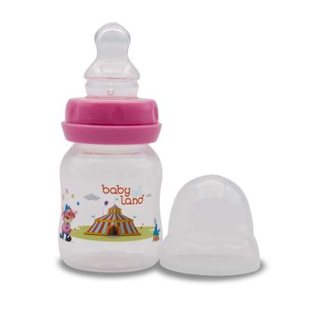 Бутылочка Baby Land 80мл с силиконовой анатомической соской Air System розовый