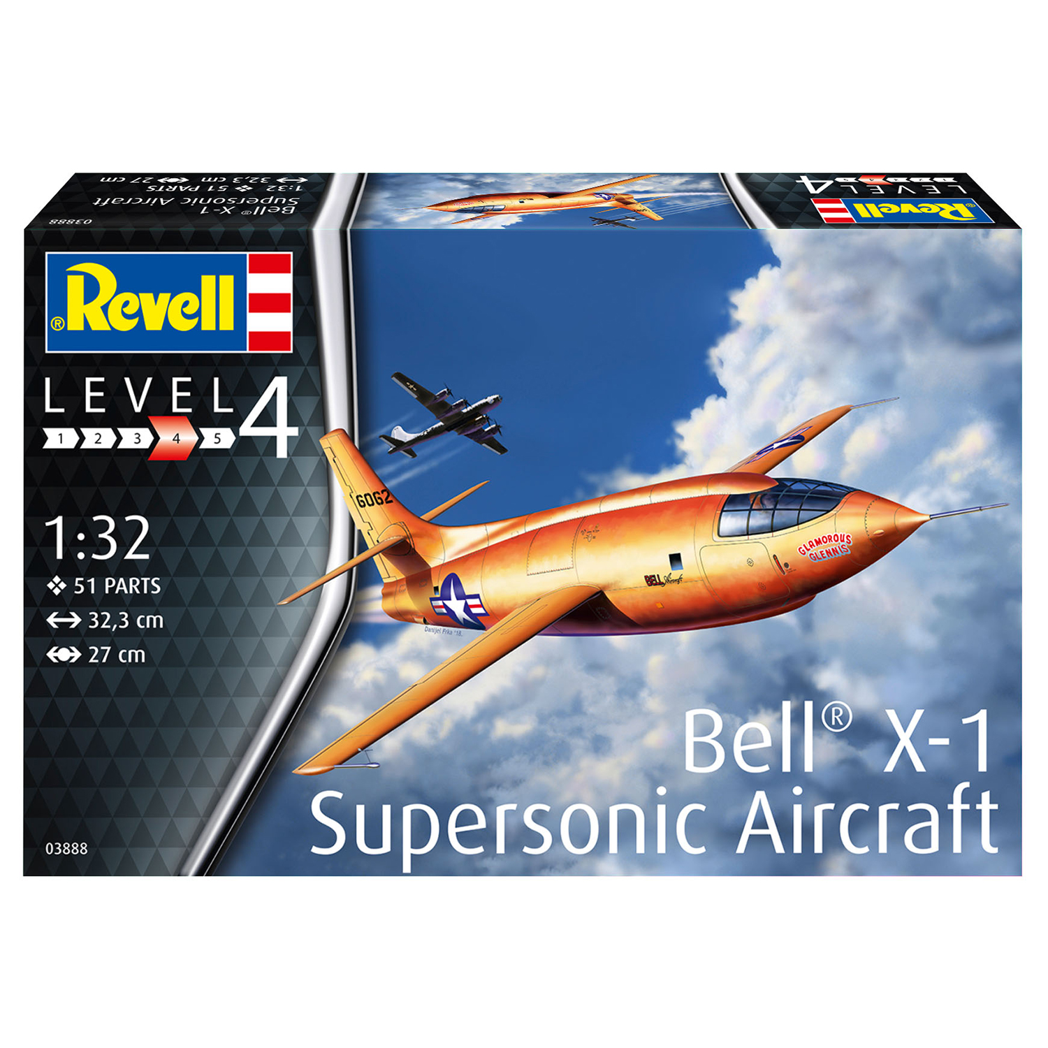 Сборная модель Revell Экспериментальный самолёт Bell X-1 1-ый сверхзвуковой 03888 - фото 5