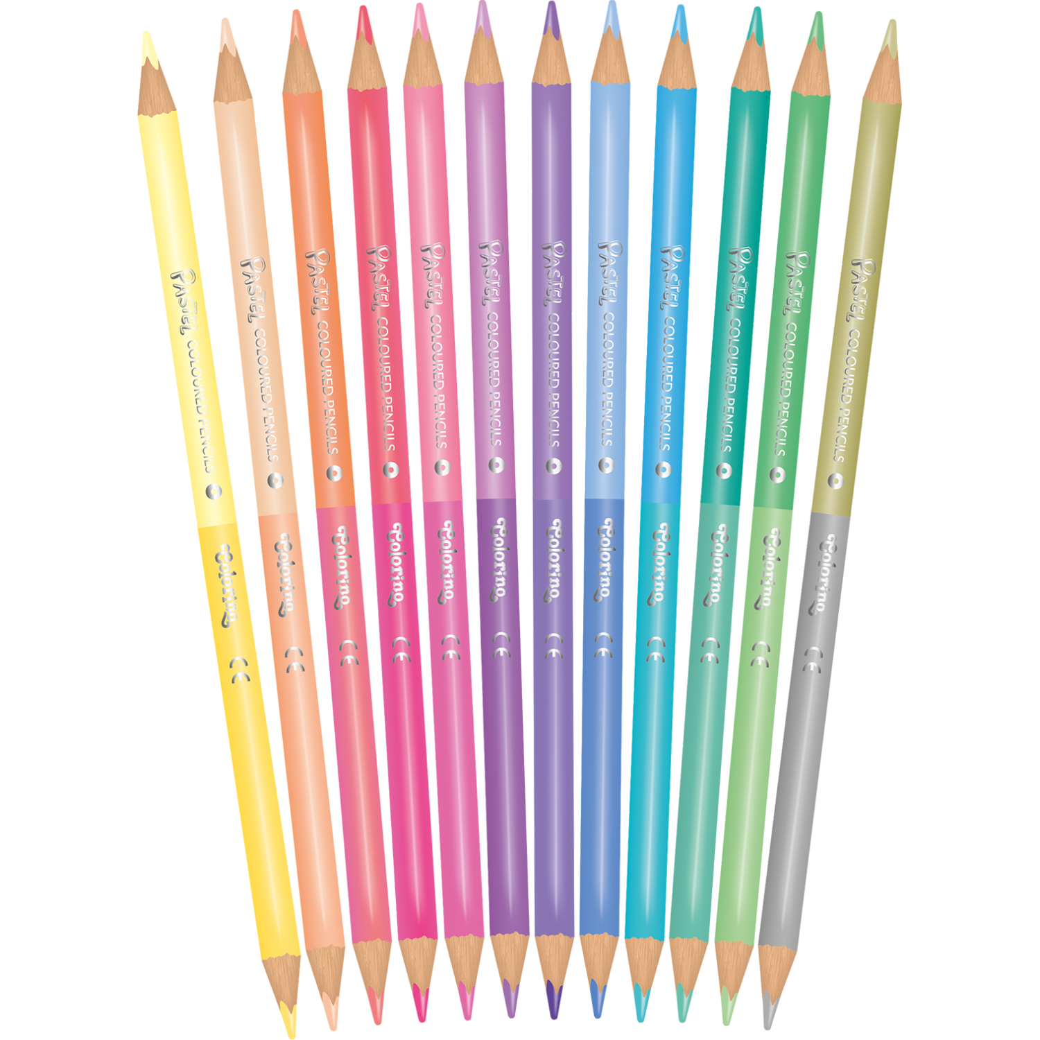Цветные карандаши COLORINO Пастельные двухсторонние 24 цвета 12 карандашей Pastel Colours - фото 2