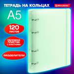 Тетрадь на кольцах Brauberg А5 со сменным блоком 120 листов с резинкой и разделителями