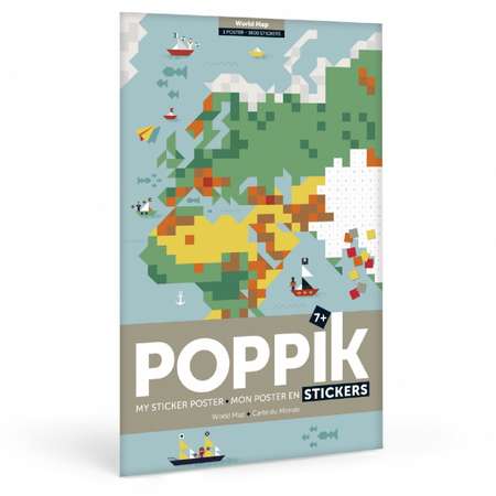 Постер из наклеек Poppik Карта мира