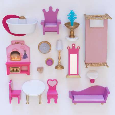 Кукольный домик  KidKraft Розовый Замок с мебелью 16 предмета свет звук 10117_KE