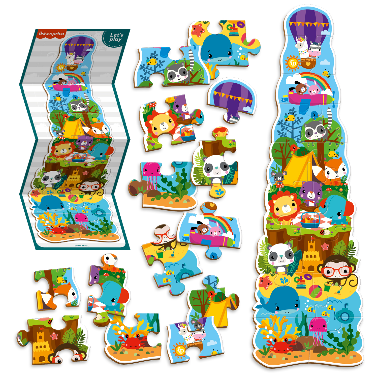 Пазл Vladi Toys MAXI puzzle 70х22см Fisher-Price Мои веселые друзья - фото 2