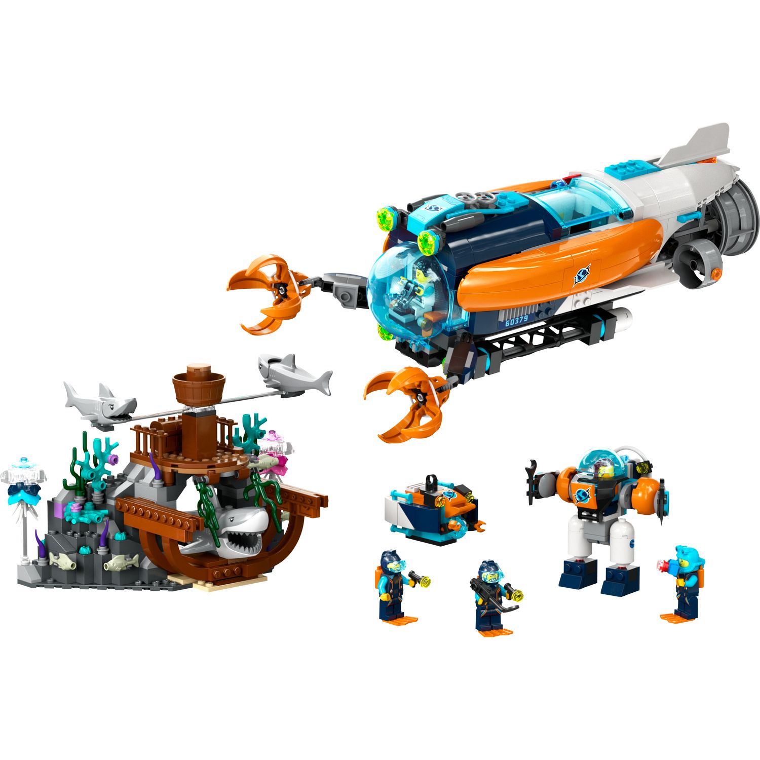 Конструктор LEGO City Deep-Sea Explorer Submarine 60379 купить по цене 9399  ₽ в интернет-магазине Детский мир