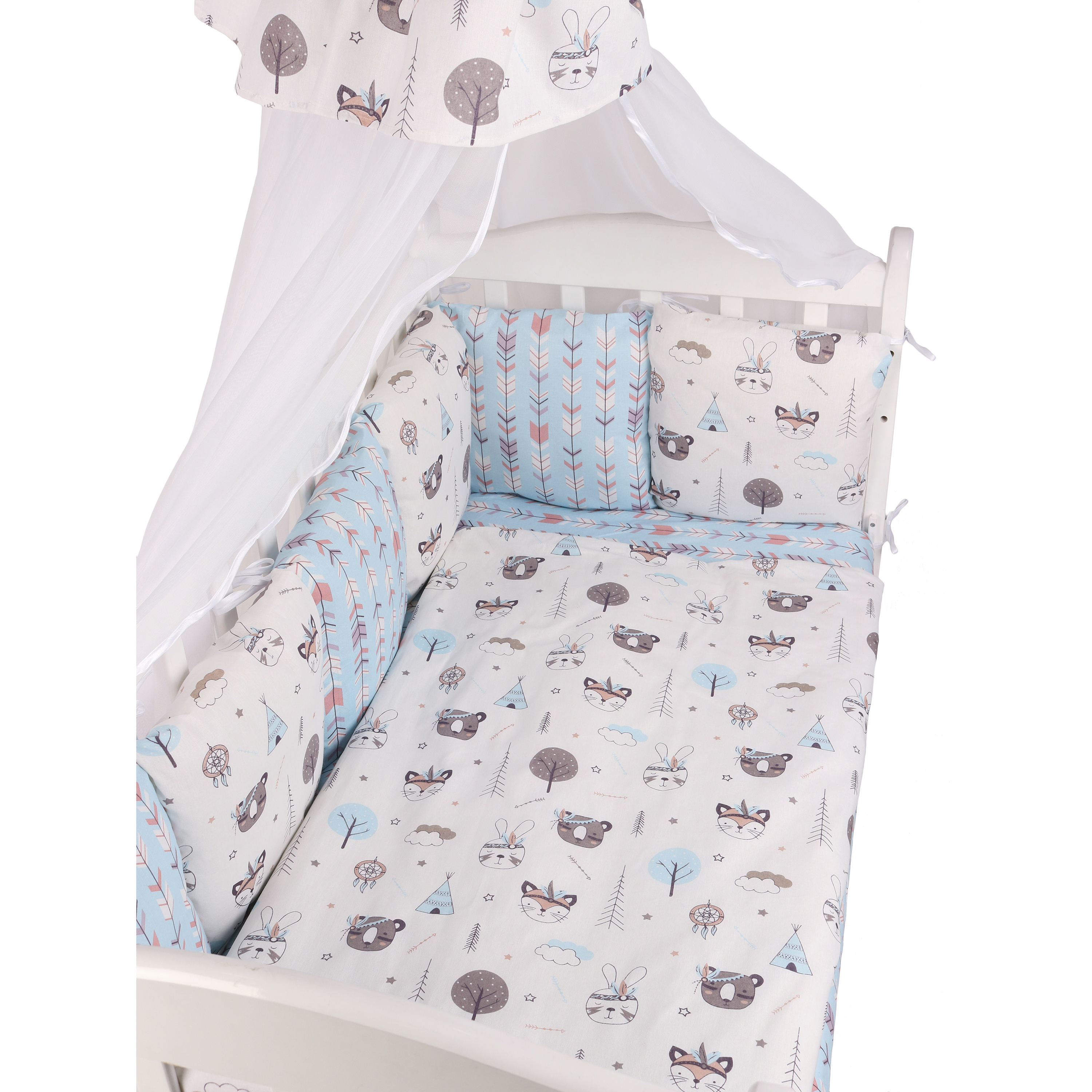 Борт в кроватку Amarobaby Индейцы 12элементов AMARO-3112-In - фото 10