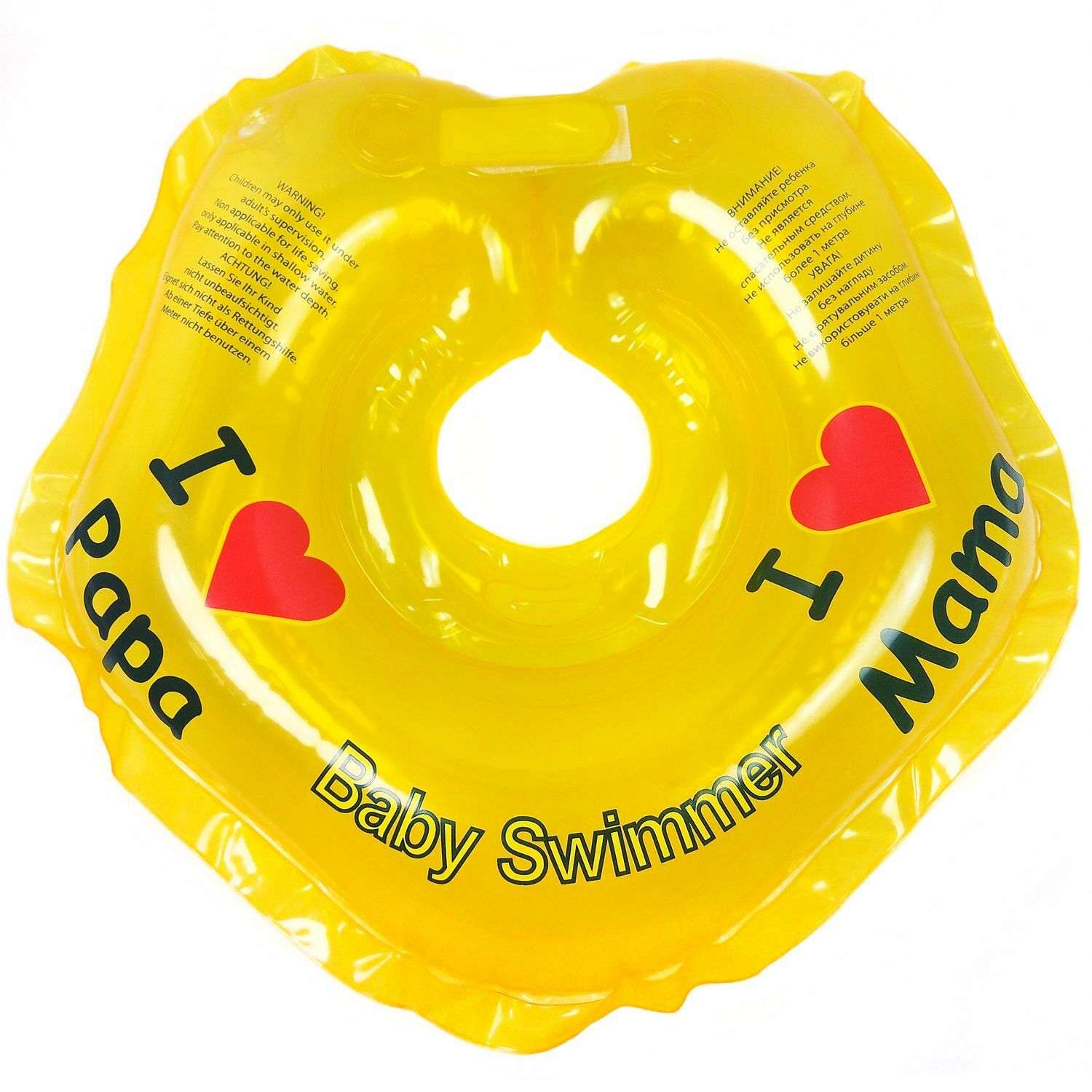 Круг для купания BabySwimmer на шею 0-24месяца Желтый BS21Y - фото 1