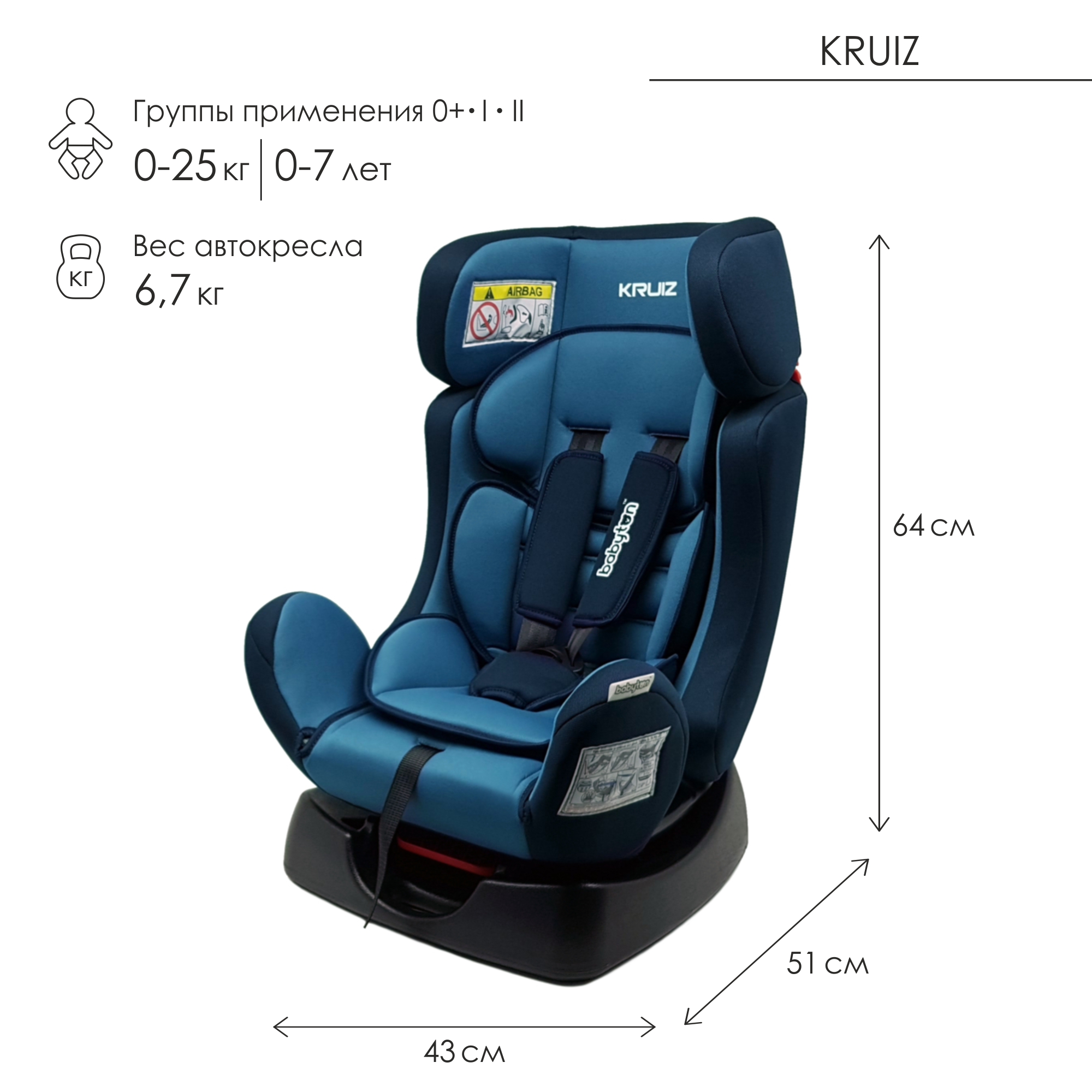 Автокресло Babyton Babyton Kruiz Ocean купить по цене 5989 ₽ в  интернет-магазине Детский мир