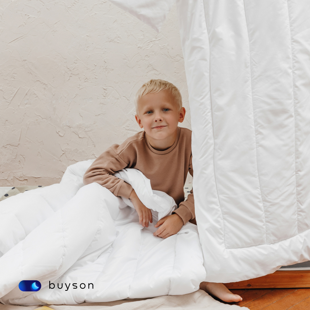Одеяло buyson BuySweet 140х105 см с наполнителем полиэфирное волокно белое - фото 13