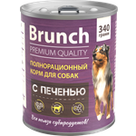 Корм для собак Brunch влажный полнорационный с печенью 340г