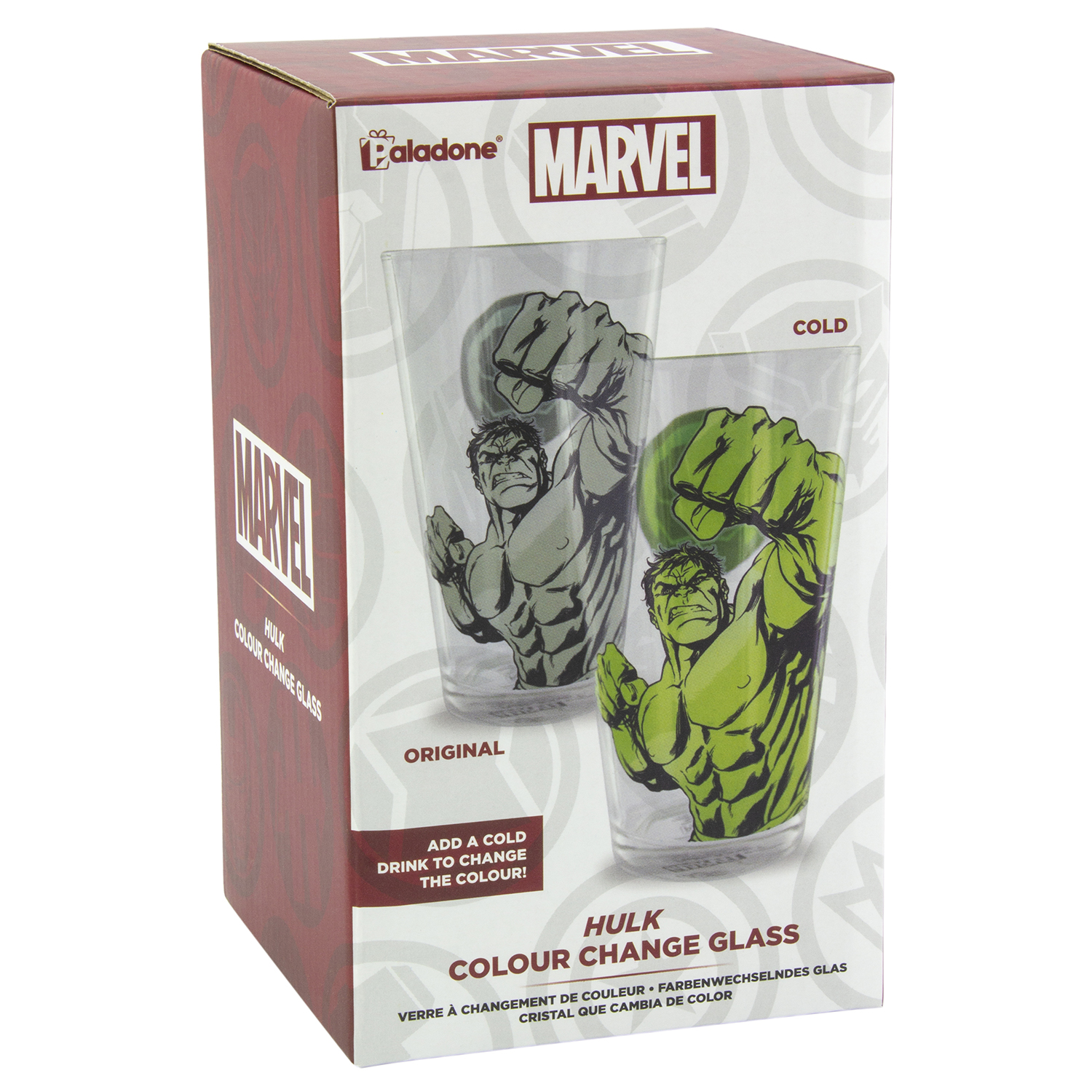 Бокал  PALADONE стеклянный Marvel Avengers Hulk Colour Change Glass PP2987MAV2 - фото 3