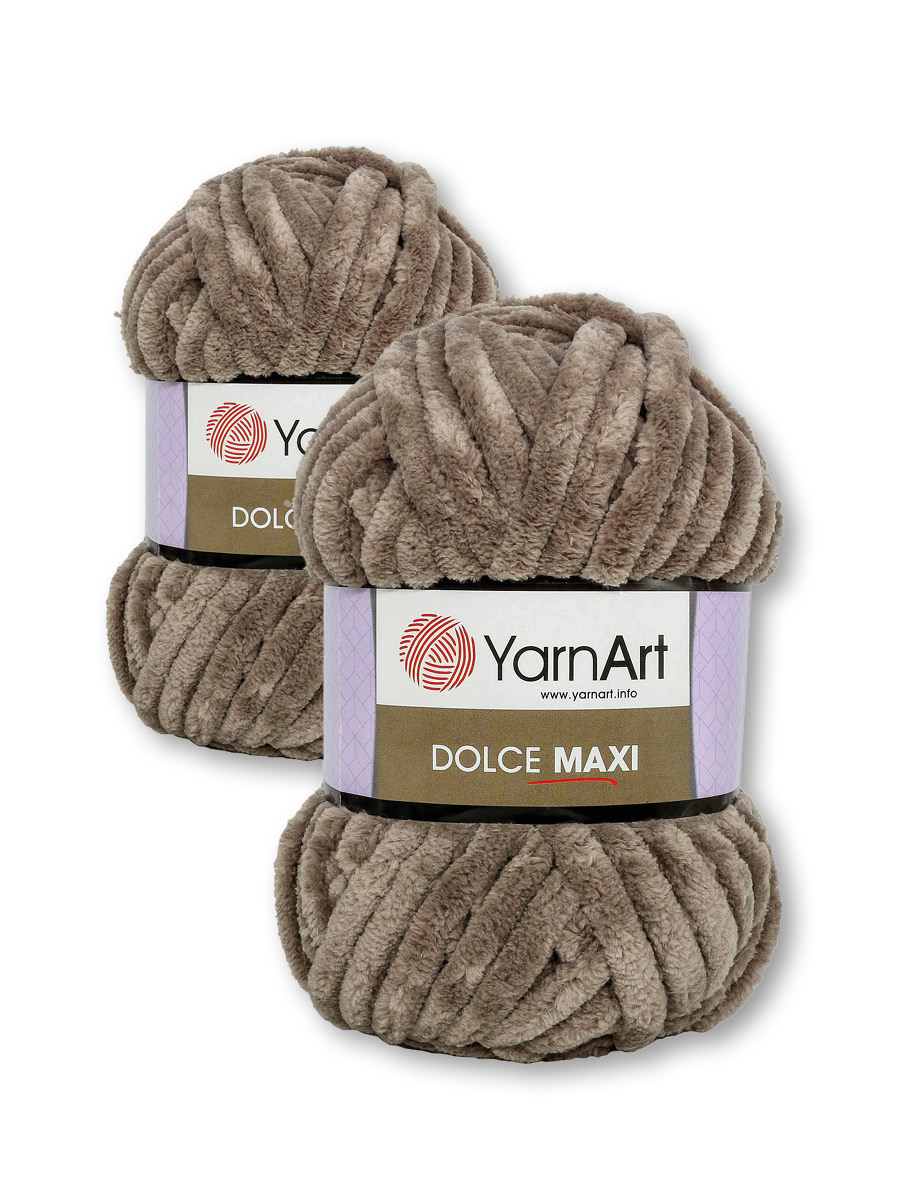 Пряжа для вязания YarnArt Dolce Maxi 200 гр 70 м микрополиэстер объемная мягкая 2 мотка 754 какао - фото 3