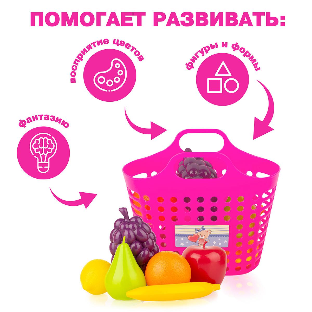 Игровой набор СТРОМ продукты, тележки и корзинки - фото 3