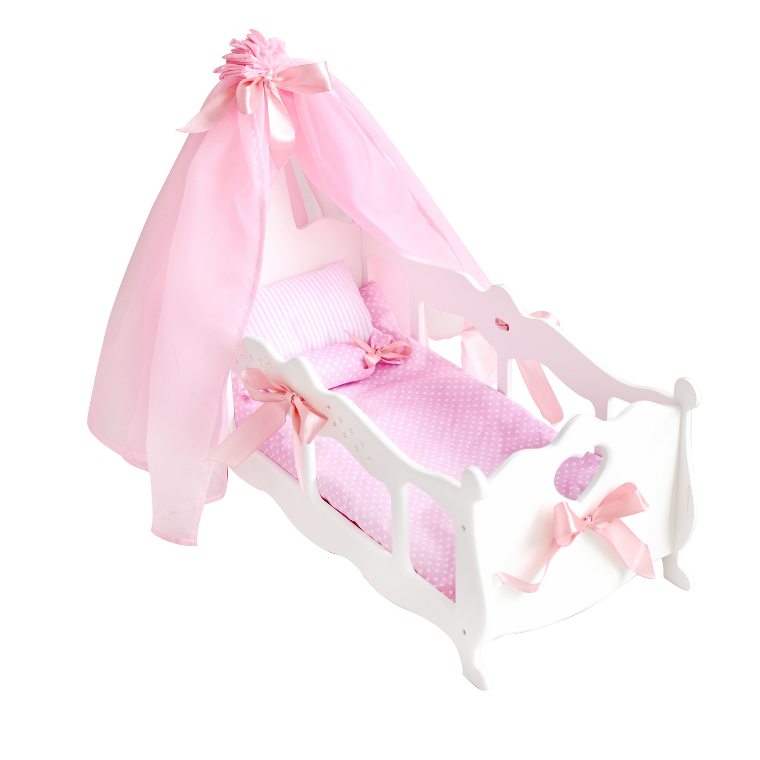 Кроватка для кукол Мега Тойс деревянная Diamond Princess 71519 - фото 1