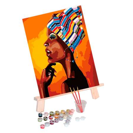 Картина по номерам Цветной Портрет африканки 40x50 см