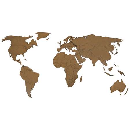 Карта мира настенная Afi Design деревянная 80х40 см коричневая