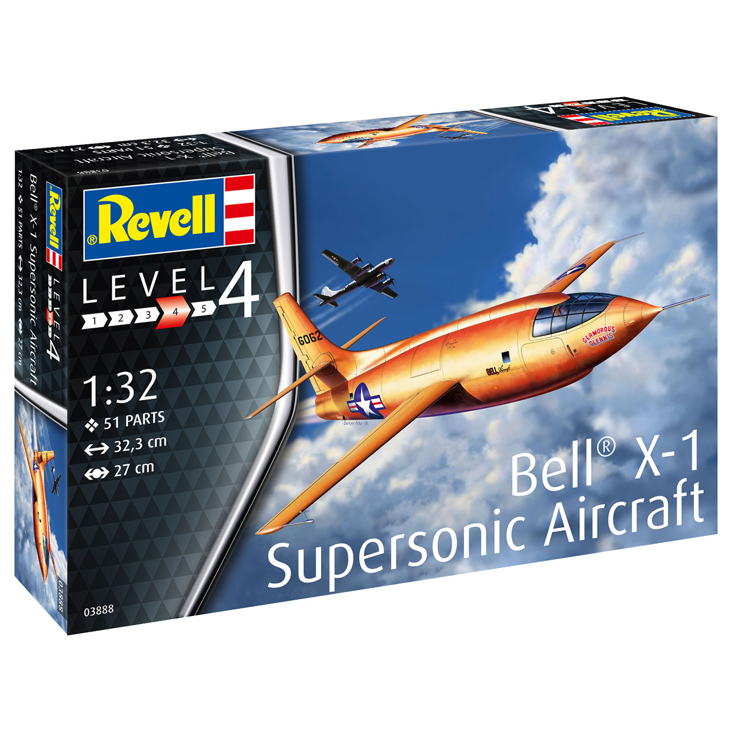 Сборная модель Revell Экспериментальный самолёт Bell X-1 1-ый сверхзвуковой 03888 - фото 4