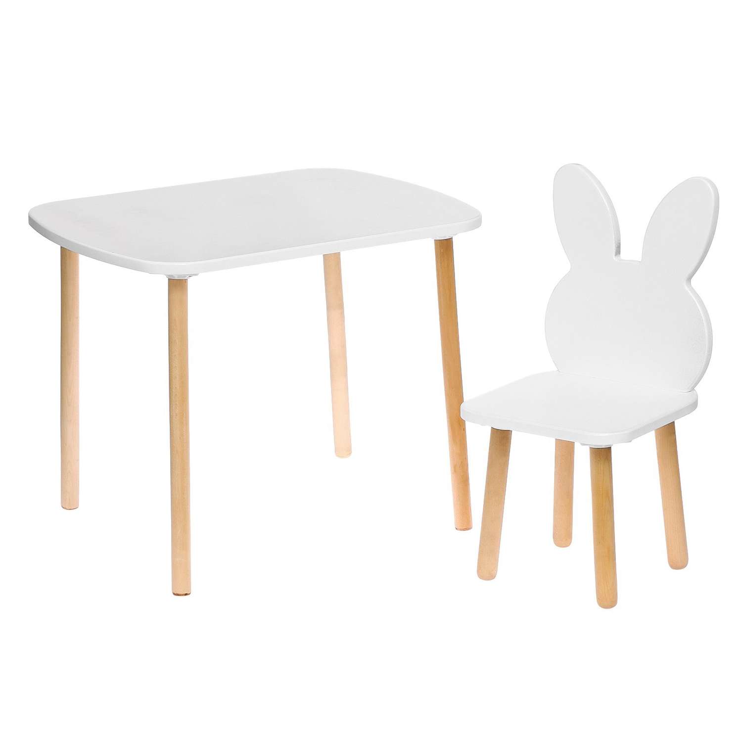 Набор детской мебели Zabiaka «Белые ушки» стол + стул - фото 1