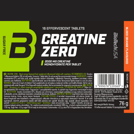 Креатин BiotechUSA Creatine Effervescent 16 таблеток Апельсин