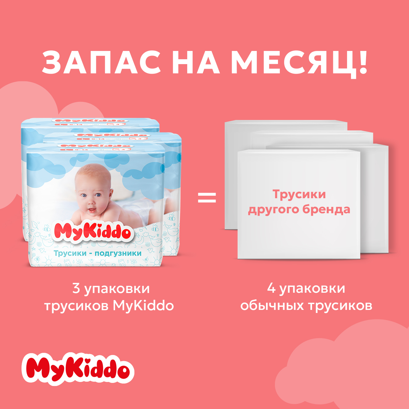 Подгузники-трусики MyKiddo Premium L 9-14 кг 2 упаковки по 36 шт - фото 14