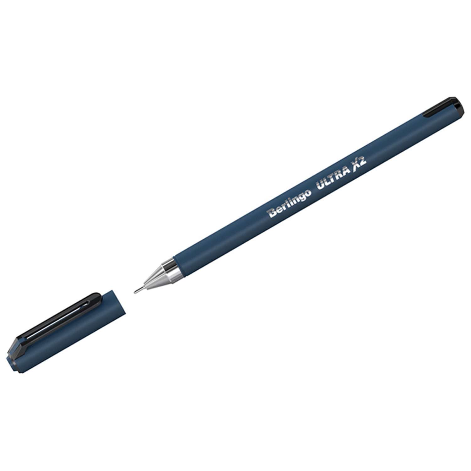 Ручка шариковая BERLINGO Ultra X2 черная 0.7 мм игольчатый стержень набор 12 шт - фото 2