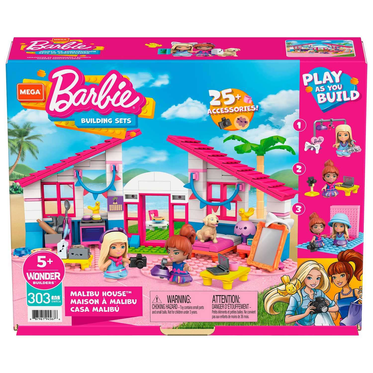 Конструктор Mega Construx Barbie Домик мечты блочный - фото 2