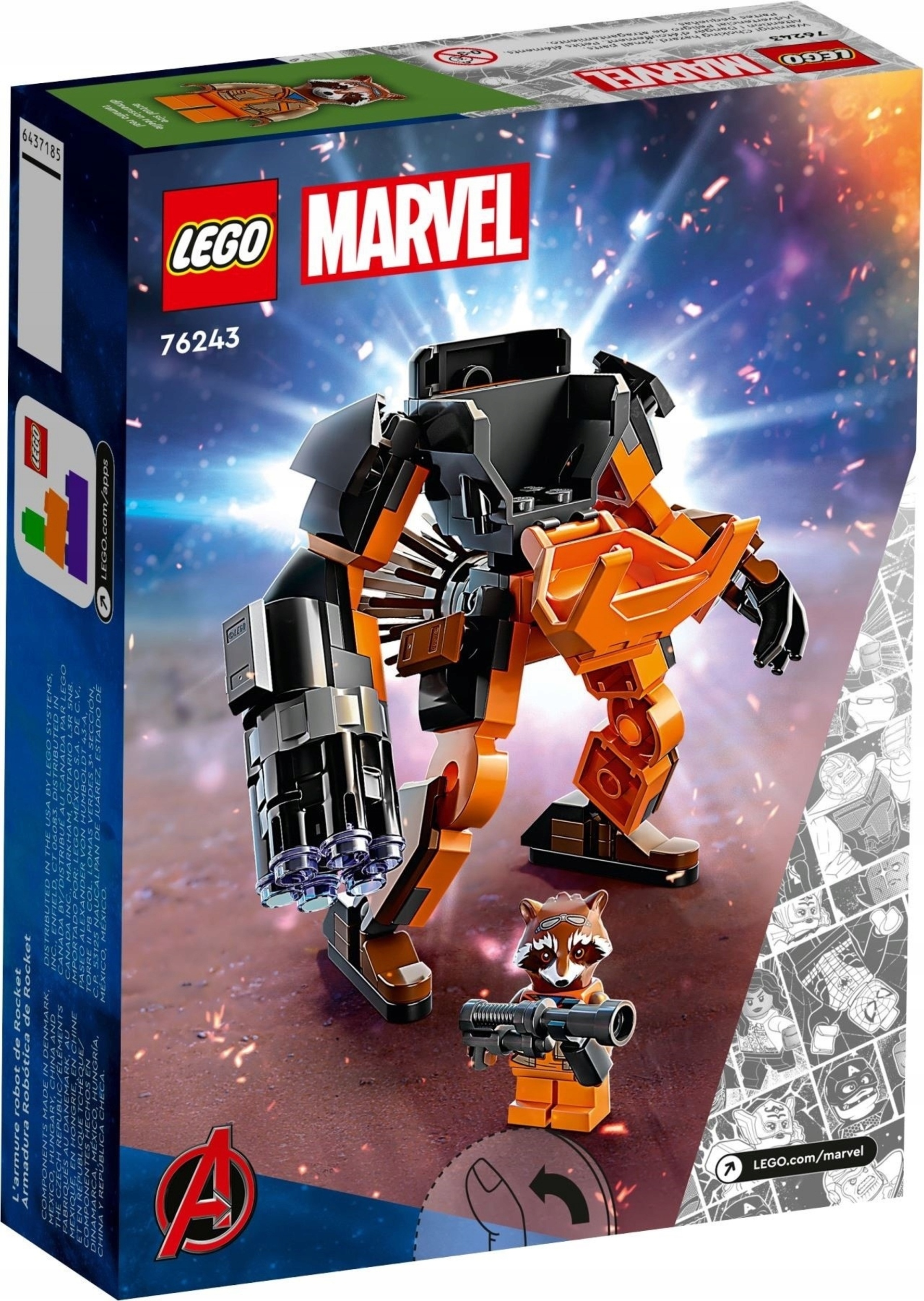 Конструктор LEGO MARVEL 76243 LEGO Реактивный Енот Ракета робот - фото 4