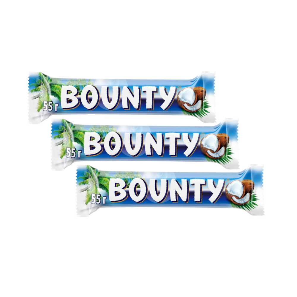 Шоколадно-кокосовый батончик MARS Bounty 3 шт по 55 г - фото 1