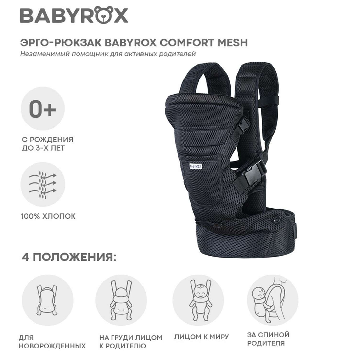 Рюкзак-переноска BabyRox Comfort 3D Mesh - фото 2