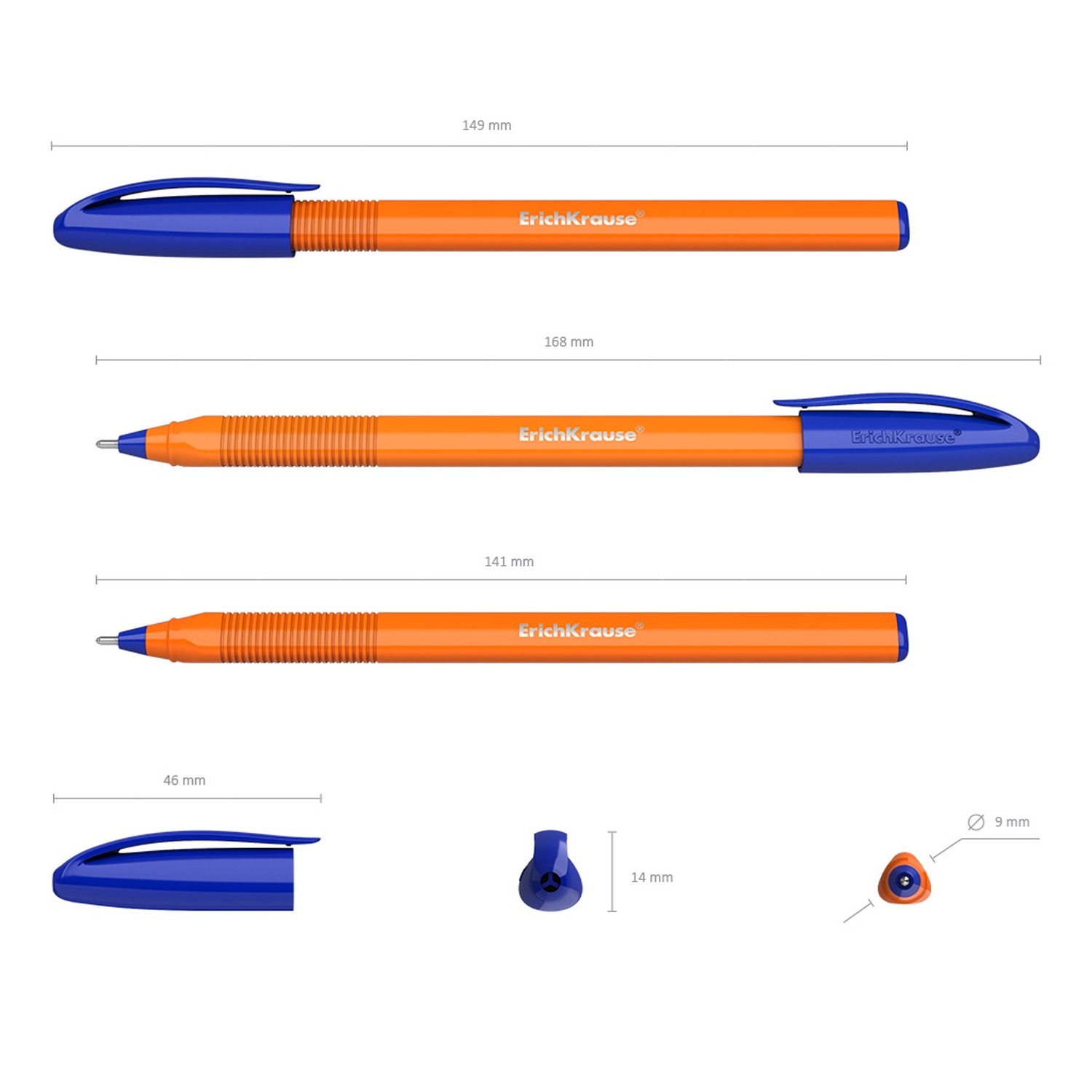 Ручка шариковая ErichKrause U-108 Stick Orange 1.0 Ultra Glide Technology синий 47582 - фото 2