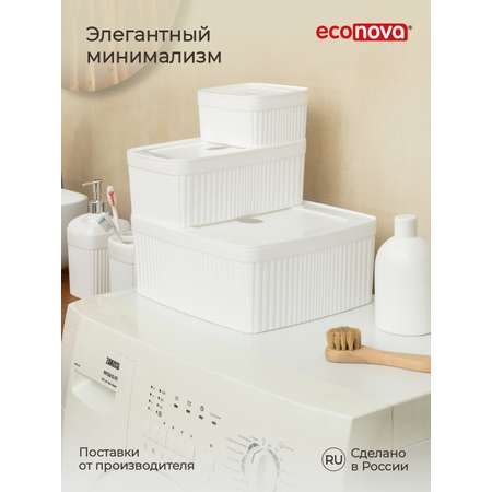 Коробка для хранения Econova с крышкой Velvet 29.5х22.5х11 см 6.55 л белый