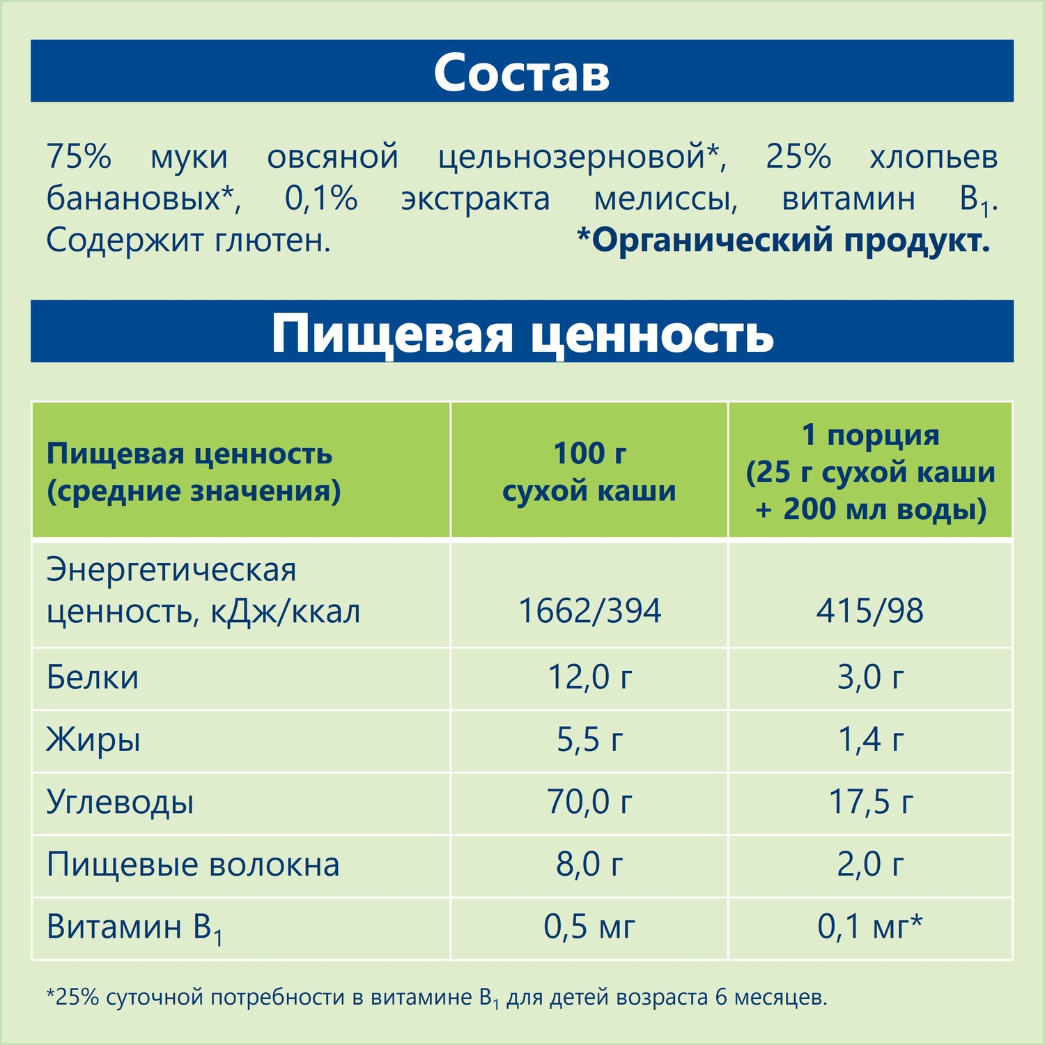 Каша Hipp Спокойной ночи овсянка-банан-мелиса 200г с 6месяцев