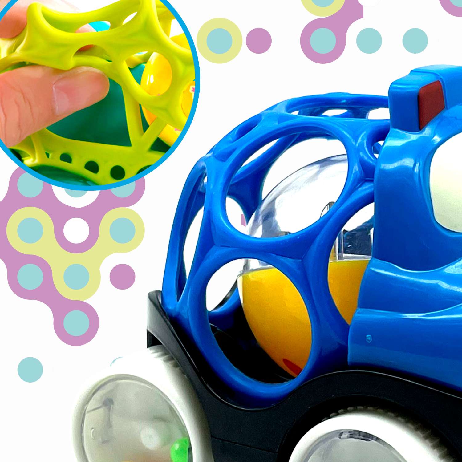 Машинка-погремушка BONDIBON Полиция с шаром синего цвета серия Baby You - фото 12