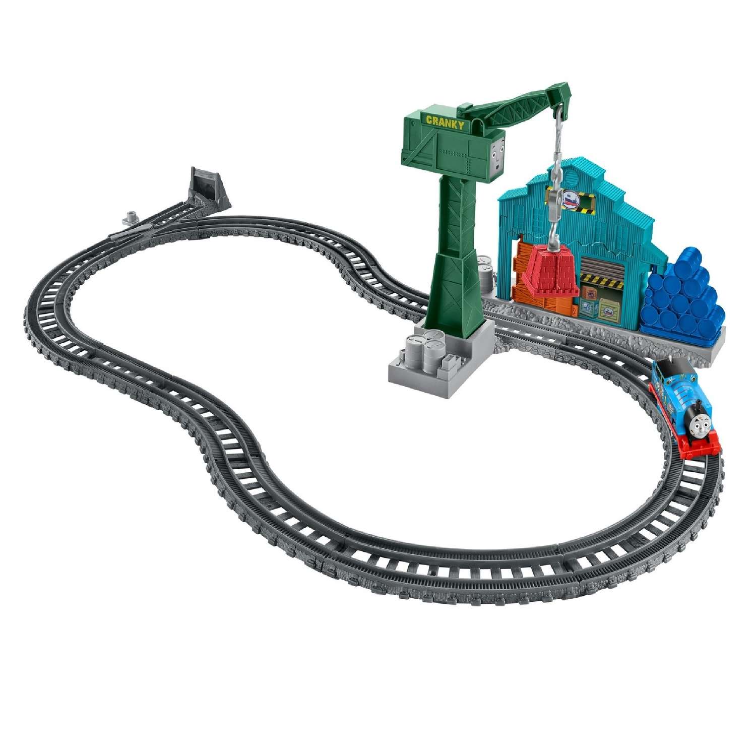 Игровой набор Thomas & Friends с паровозиком Томасом и подъемным краном Крэнки DVF73 - фото 1