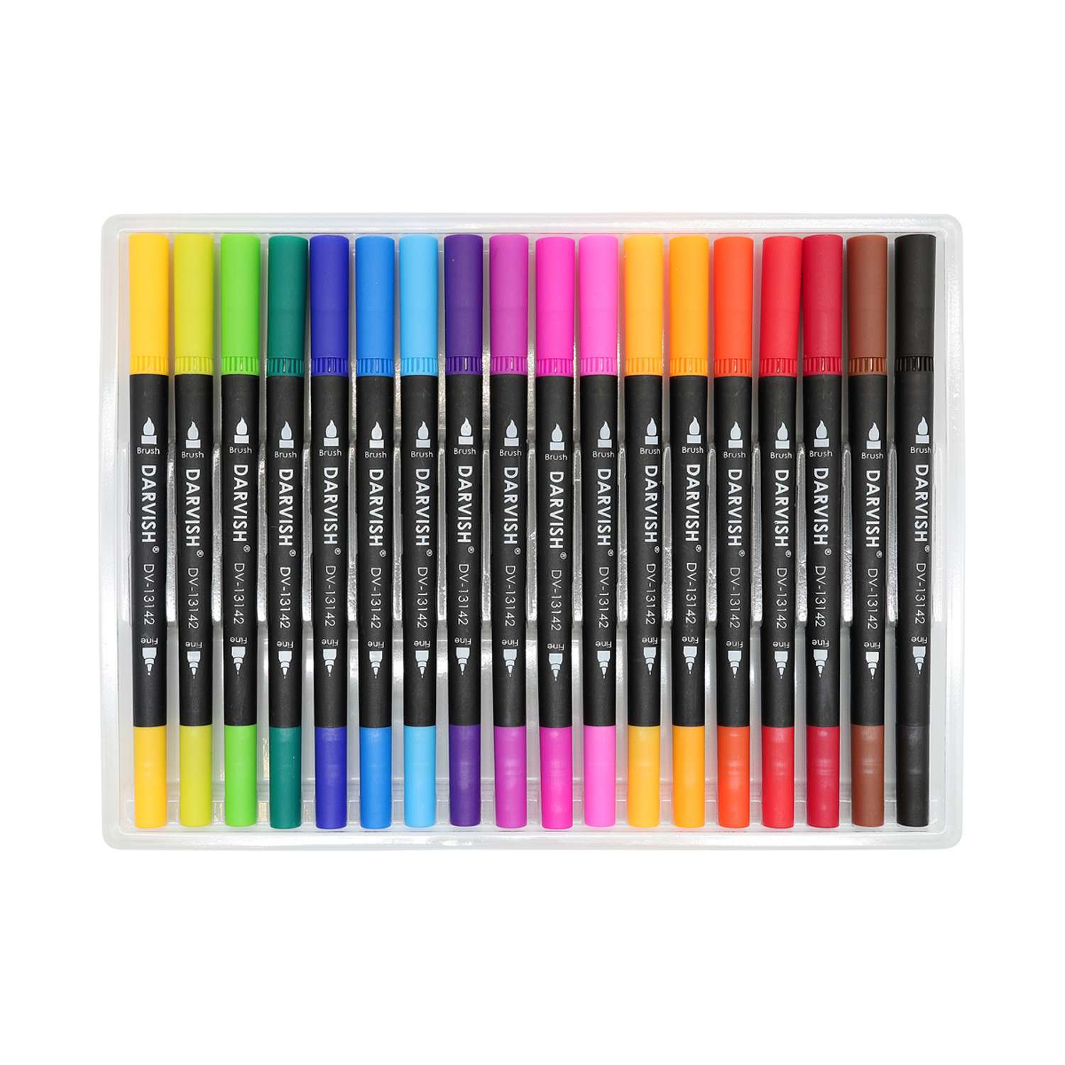 Маркеры для рисования Darvish скетчинга двусторонние кисть и линер 0.4 мм 18 цветов - фото 3